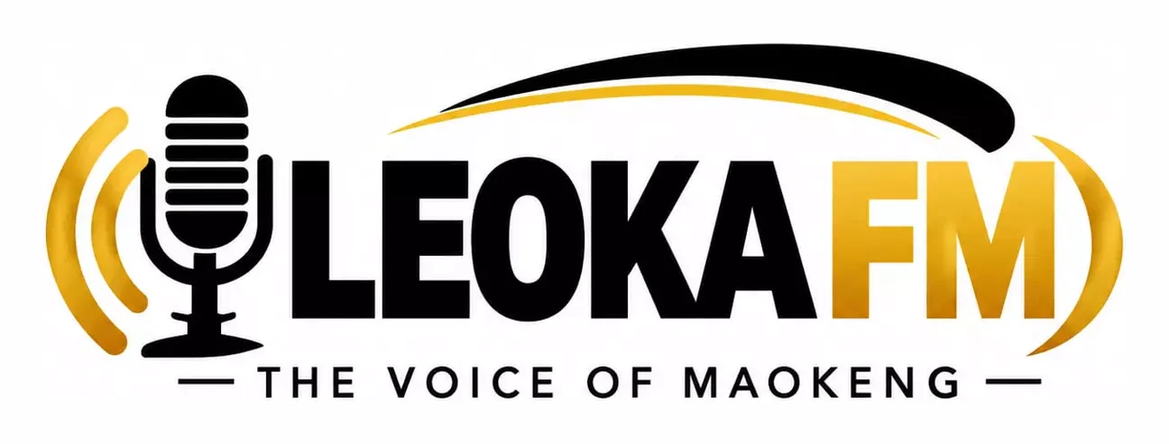 LEOKA FM logo with microphone and sound waves